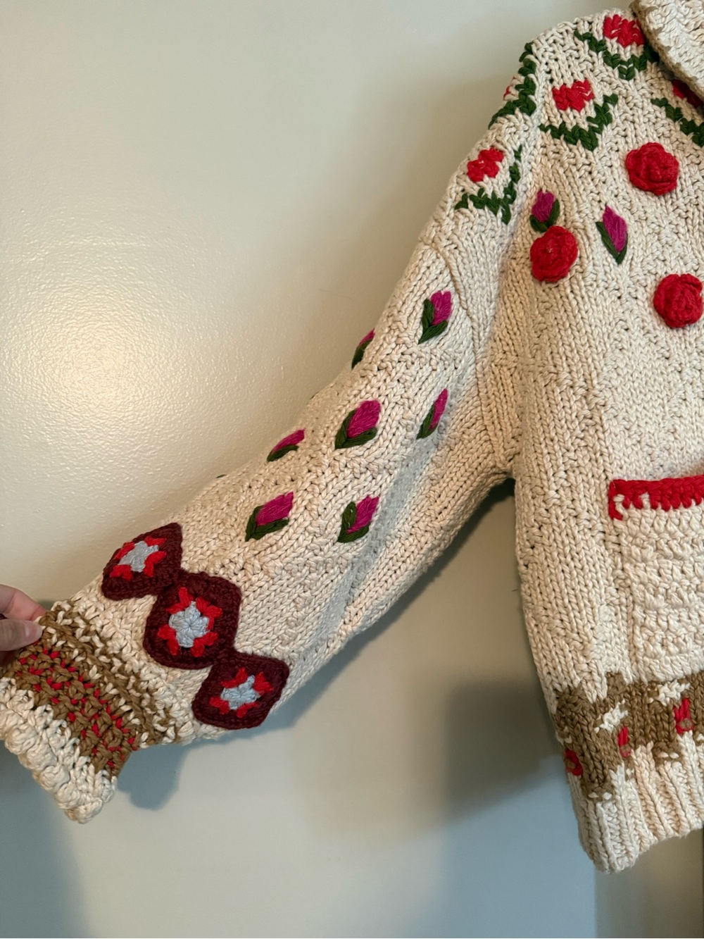 Free People Oversize Rosebud Cardigan - Picture 8 of 16